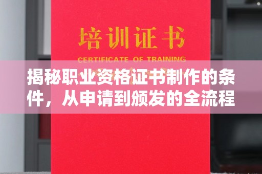 西山揭秘职业资格证书制作的条件，从申请到颁发的全流程解析
